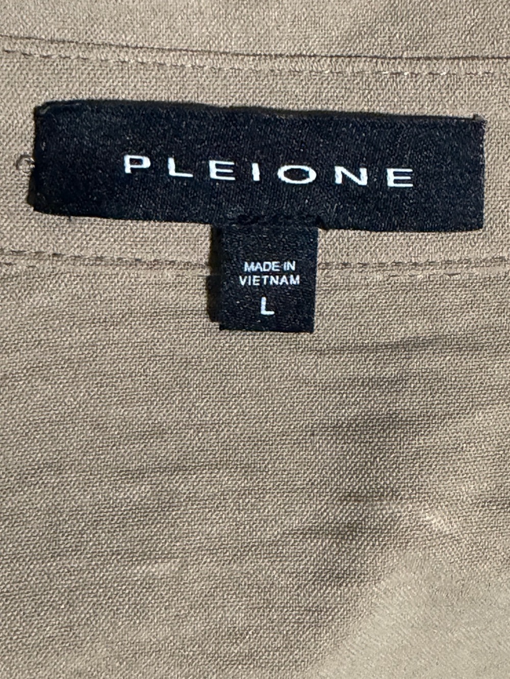 Pleione Taupe V-Neck Popover Blouse - Long Sleeve Tunic - Picture 4 of 5